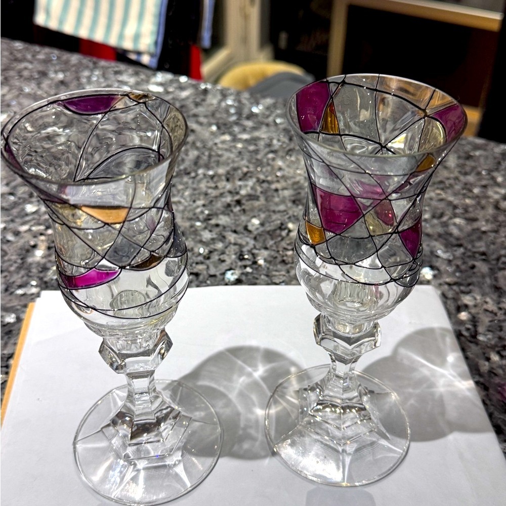 ✨ Vintage Partylite Mosaic Stemmed Votive Candle Holders – Rare & Unused”✨